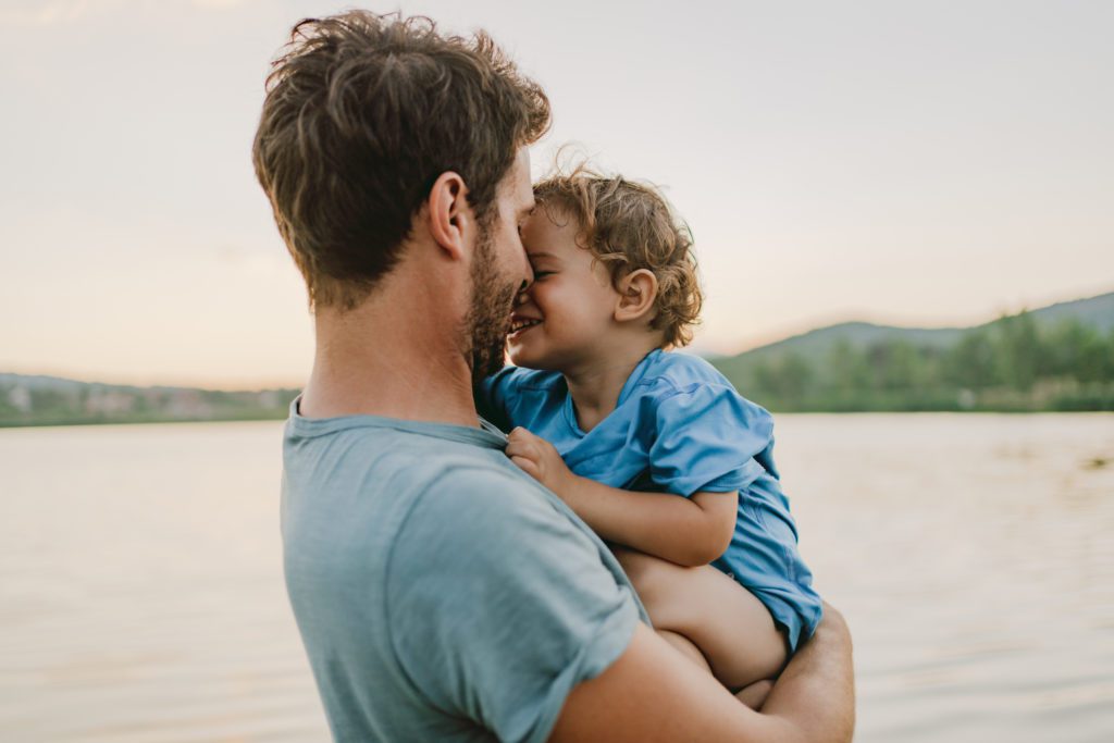 Man holding son